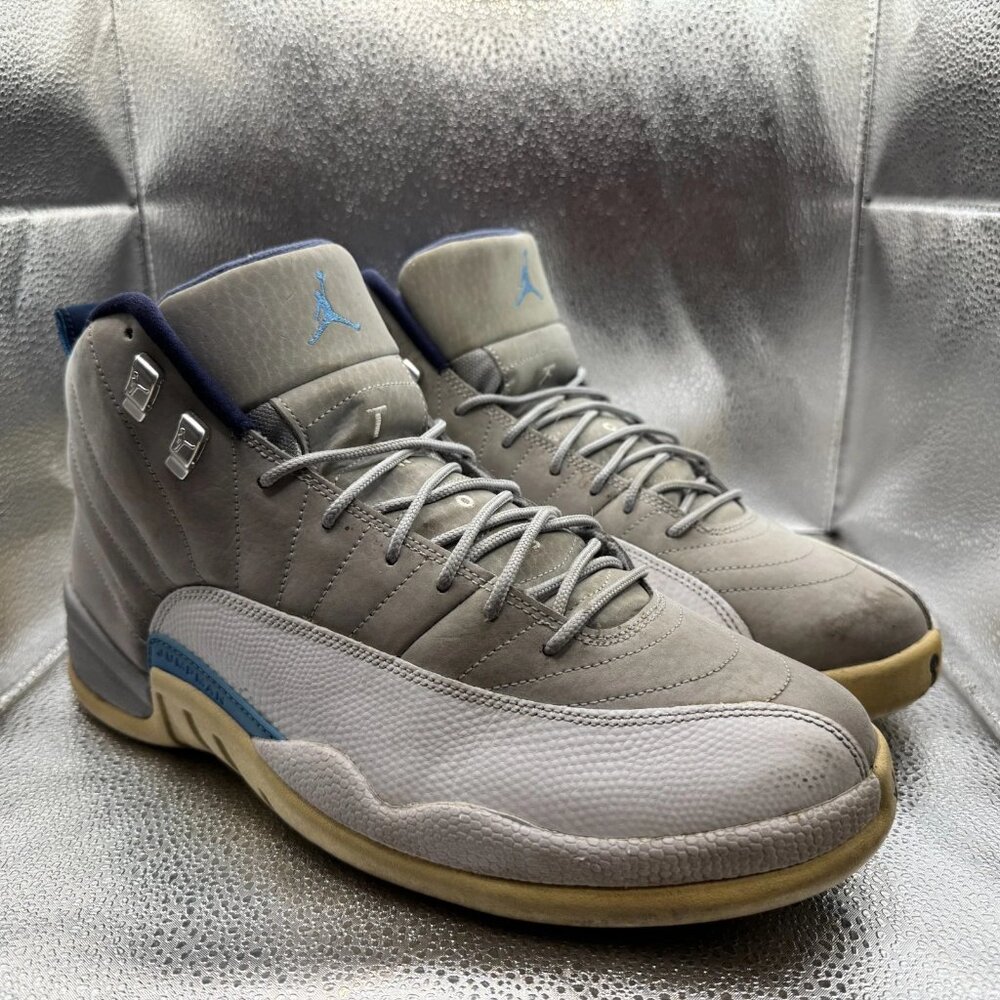 Size 12.5 Jordan 12 Retro Gray University Blue Mens Mid Top‎ Sneakers 130690-007